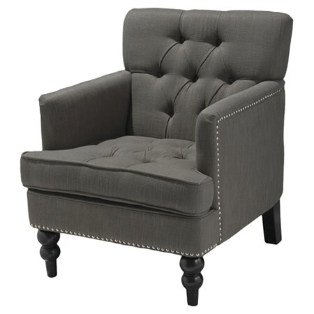 Mallory Tufted Arm Chair in Gray 
